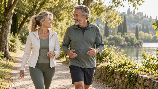 Mature couple enjoying a walk outdoors