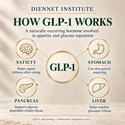 How naturally occurring GLP-1 is involved in satiety, gastric emptying, insulin and glucagon regulation
