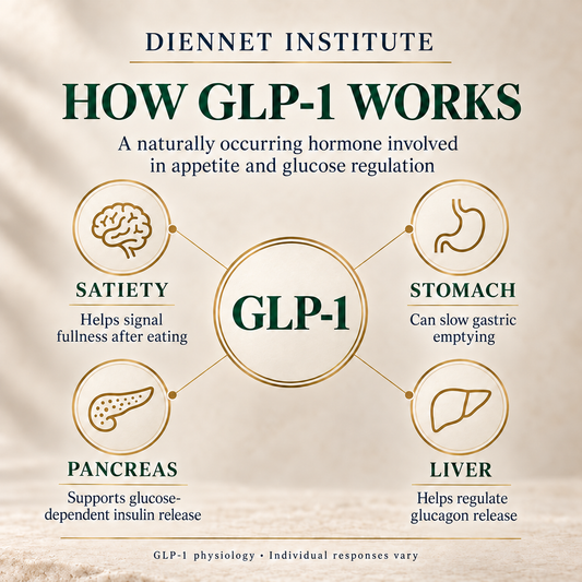 How naturally occurring GLP-1 is involved in satiety, gastric emptying, insulin and glucagon regulation