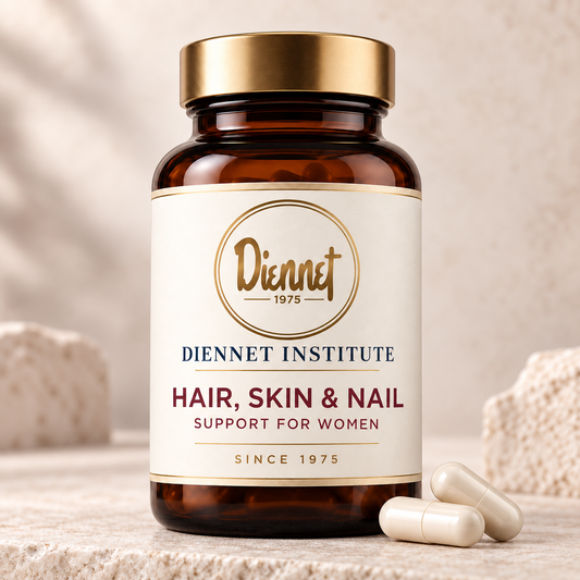 Diennet Institute Hair, Skin and Nail Support for Women in premium amber packaging