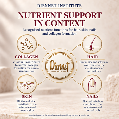 Nutrient support for collagen formation and maintenance of normal hair, skin and nails