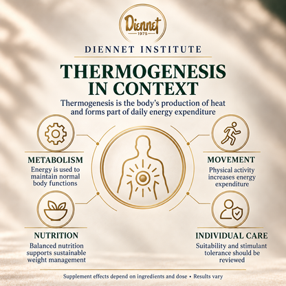 Thermogenesis explained through metabolism, movement, nutrition and individual care